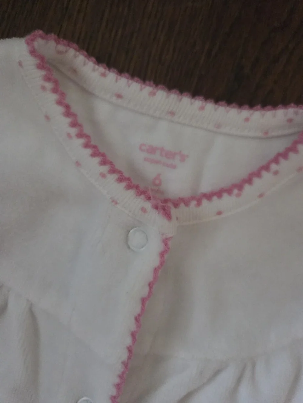 Caeters 6M Girls White Velour Ballet Slipper Romper